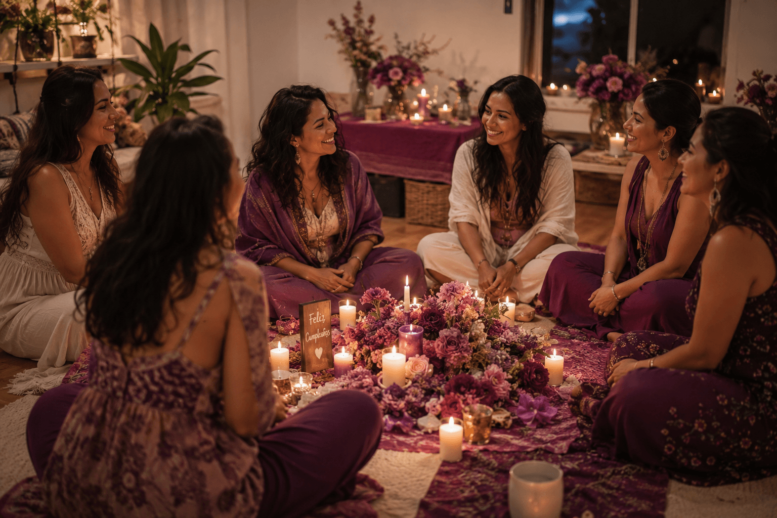 Ceremonia de cumpleaños para mujeres en Casa Mahalo, Cali