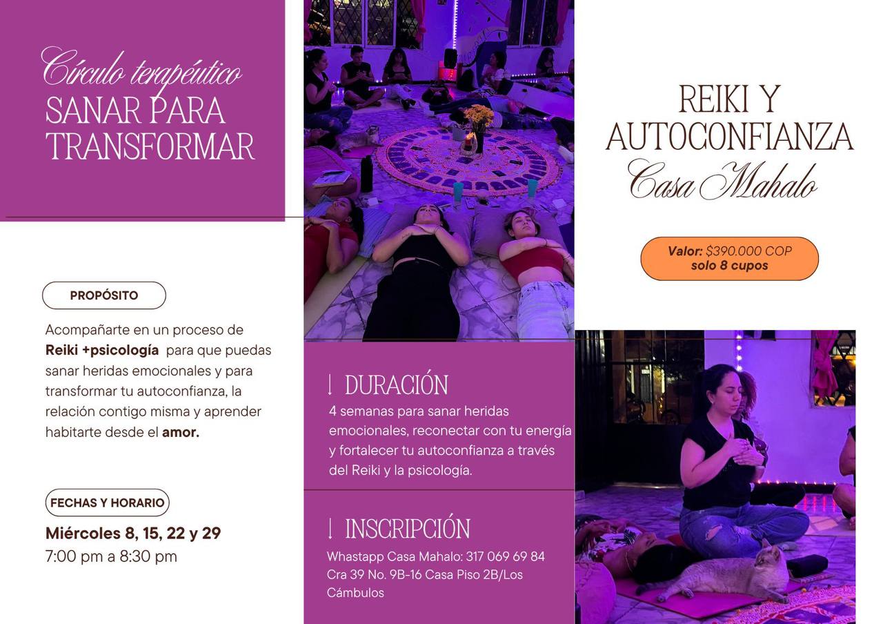 Sesiones grupales de Reiki y psicología en Casa Mahalo